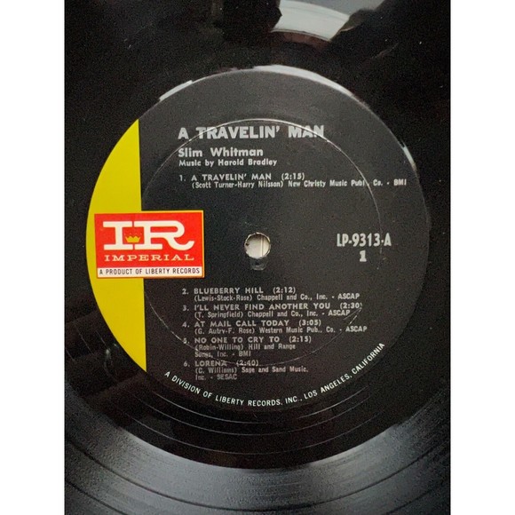 Slim Whitman 15th Anniversary Album / A Travelin' Man LP Imperial Records VG/VG+ - Picture 9 of 11